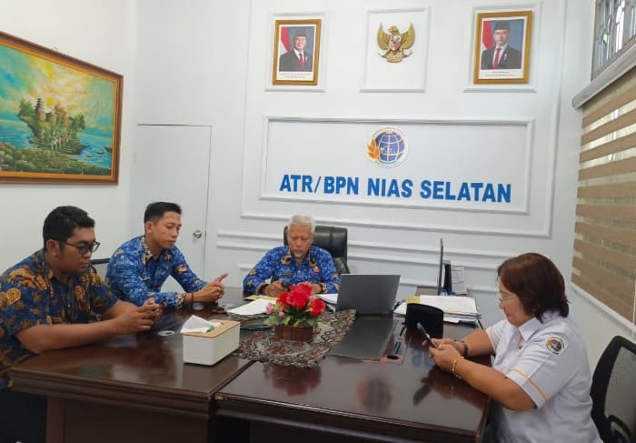 Kepala BPN Nias Selatan Terima Audiensi BRI Teluk Dalam, Ini yang Dibahas